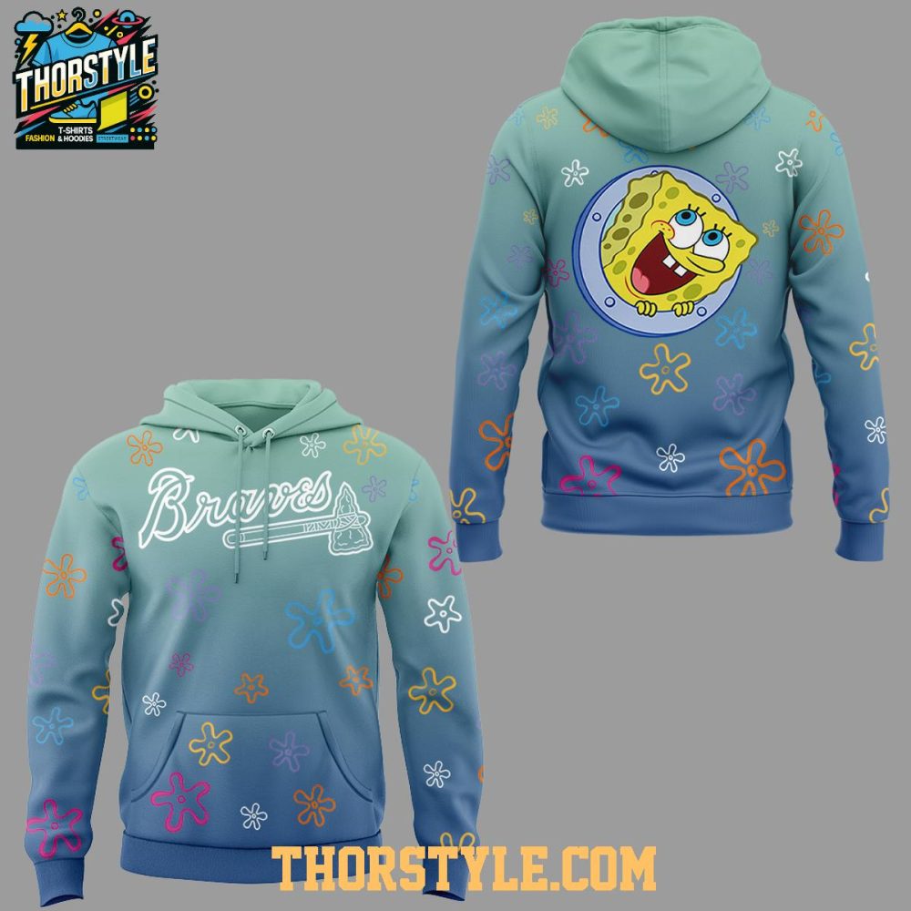 Atlanta Braves Spongebob Squarepants Night 2026 Hoodie T-Shirt - Image 2