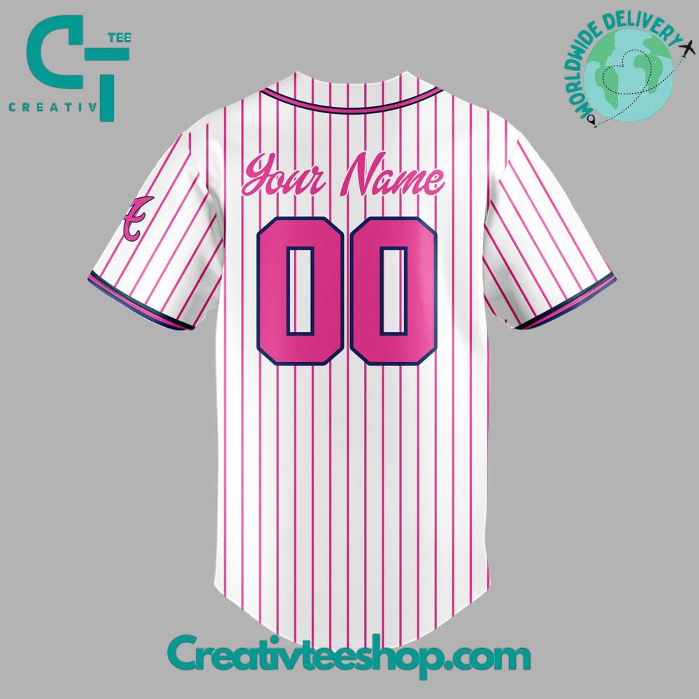 Atlanta Braves X Barbie Night Game Baseball Jersey - Image 3
