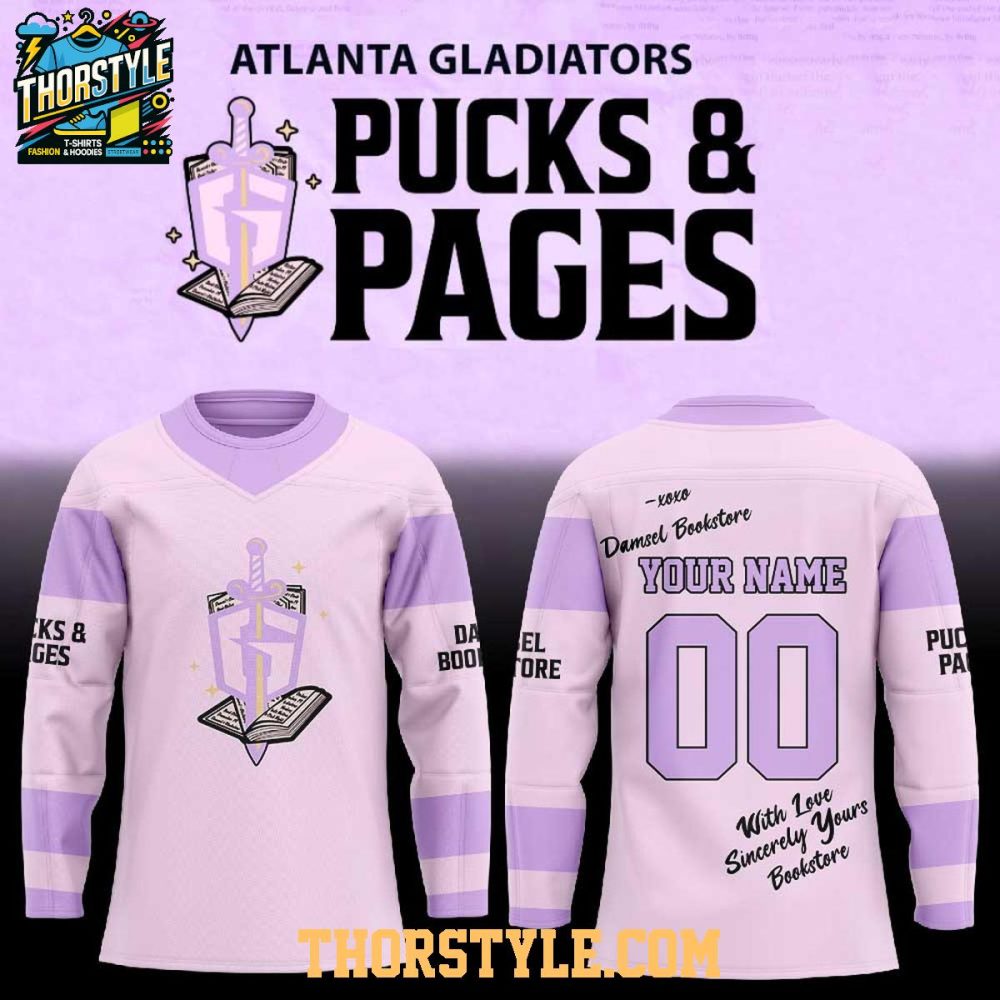 Atlanta Gladiators Pucks And Pages Night 2026 Personalized Hockey Jersey