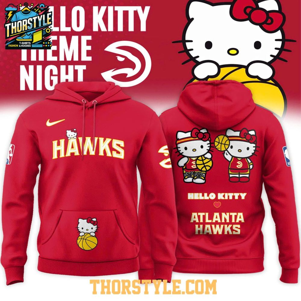 Atlanta Hawks X Hello Kitty Night 2026 Nba Game Hoodie Shirts