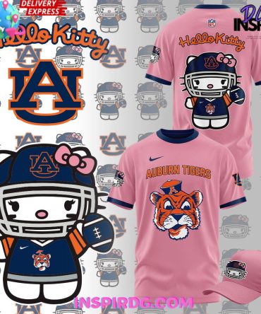 Auburn Tiger Football X Hello Kitty Pink T-Shirt