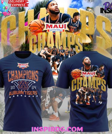 Auburn Tigers Maui Invitational Champions 2024 Navy T-Shirt
