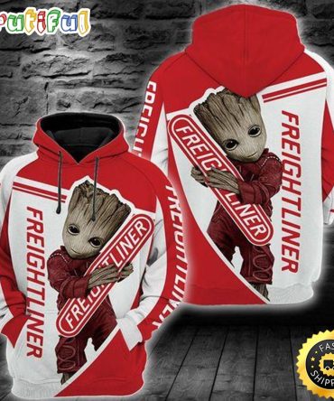 Baby Groot Freightliner Trucks 3D All Over Print Hoodie