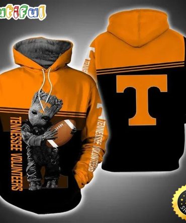 Baby Groot Hug Ball Tennessee Volunteers 3D Hoodie Gifts For Tennessee Volunteers Fans
