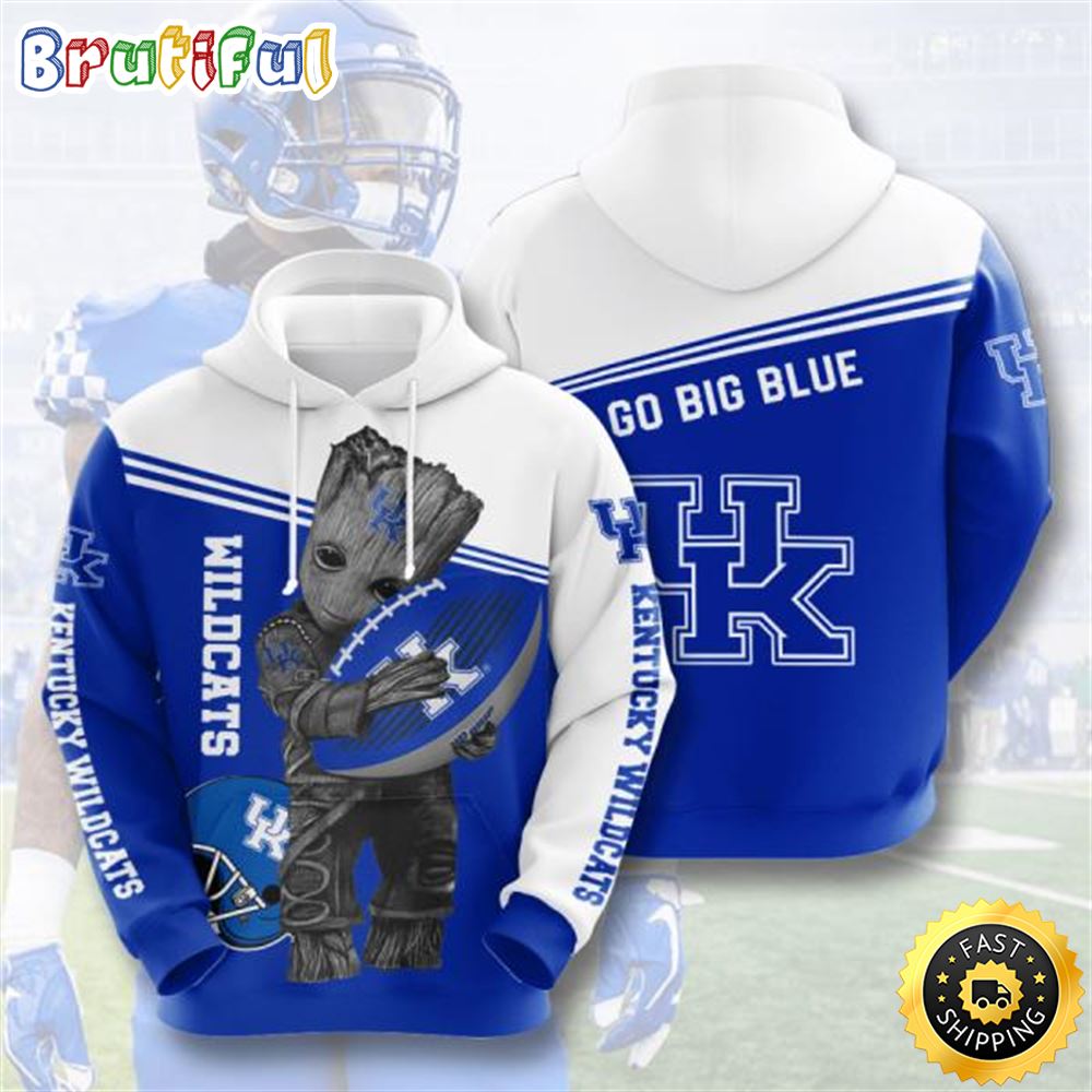 Baby Groot Kentucky Wildcats 3D Printed Hoodie