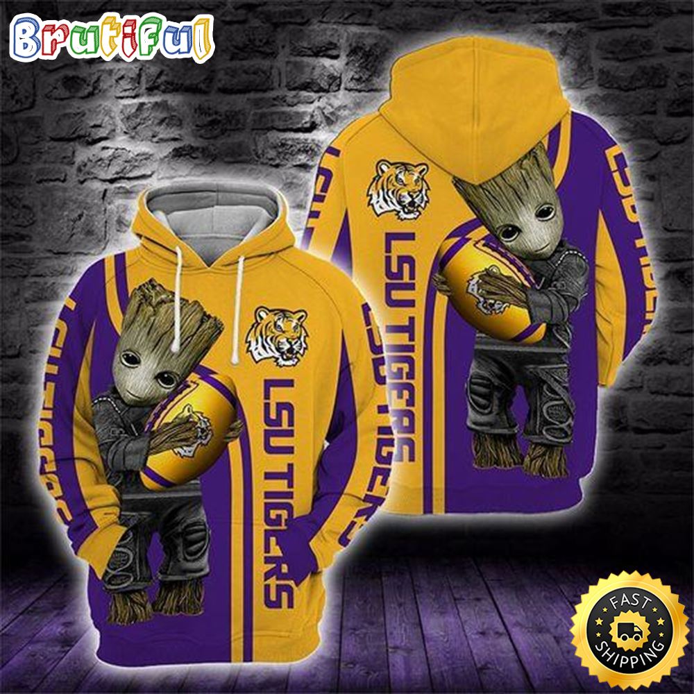 Baby Groot Lsu Tigers 3D All Over Print Hoodie