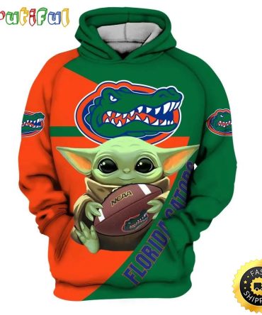 Baby Yoda Hug Ball Florida Gators 3D Hoodie Gifts For Florida Gators Fans