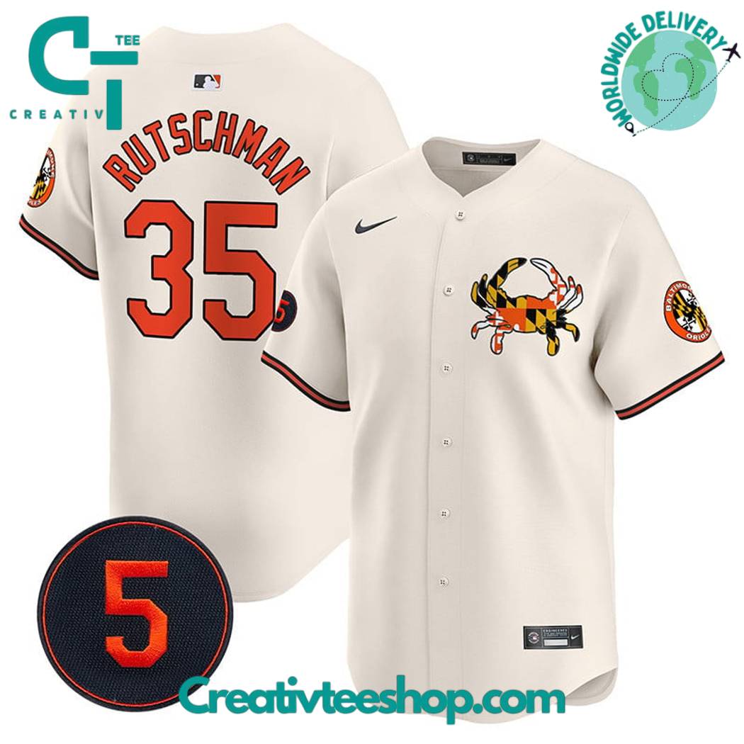 Baltimore Orioles Crab Cream Baseball Jersey