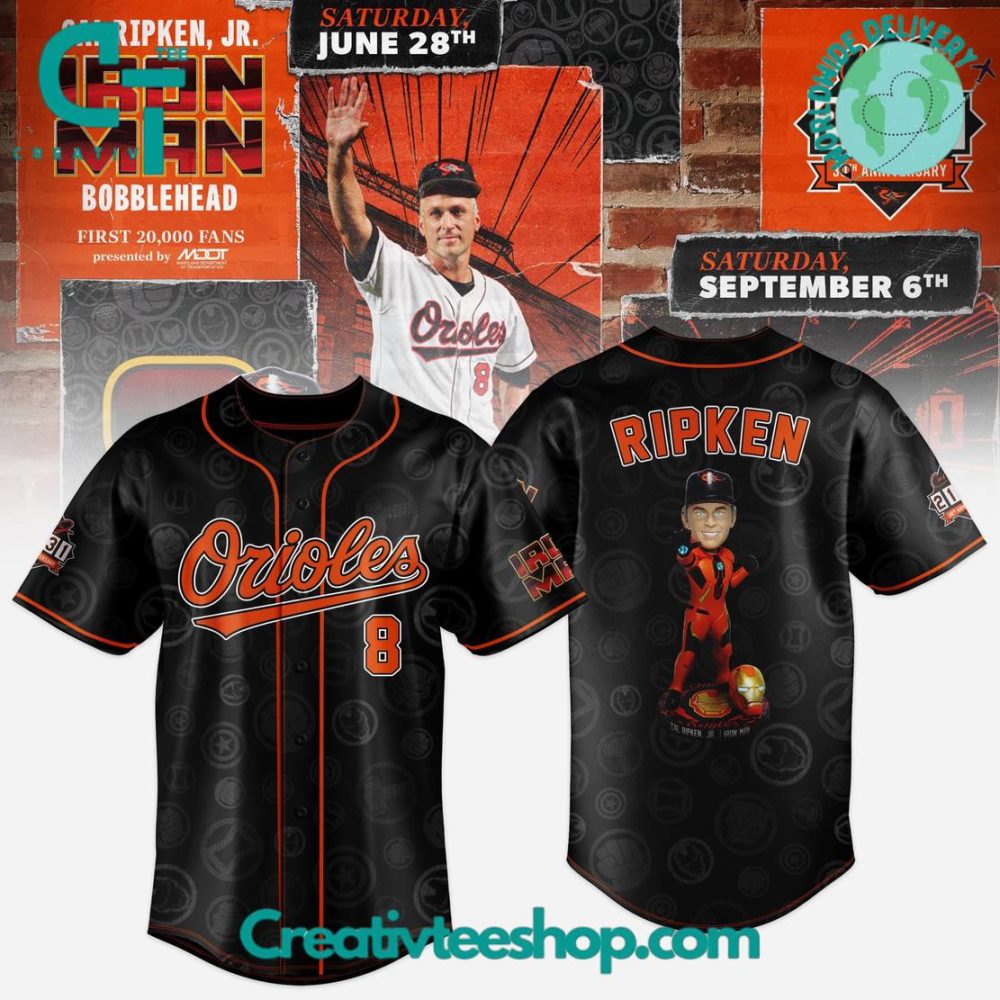 Baltimore Orioles Honoring Cal Ripken Jr Iron Man Baseball Jersey - Image 2