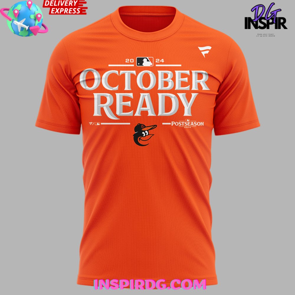 Baltimore Orioles October Ready 2024 Orange T-Shirt - Image 2