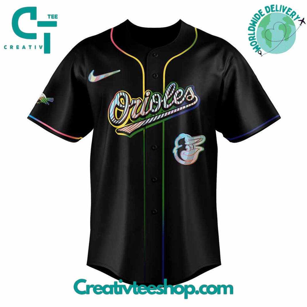 Baltimore Orioles Pride Night 2025 Special Black Baseball Jersey - Image 2