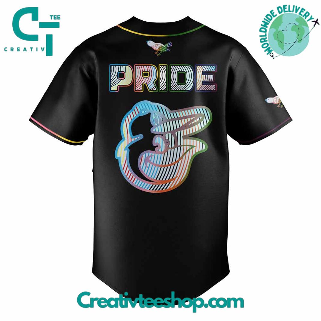 Baltimore Orioles Pride Night 2025 Special Black Baseball Jersey - Image 3
