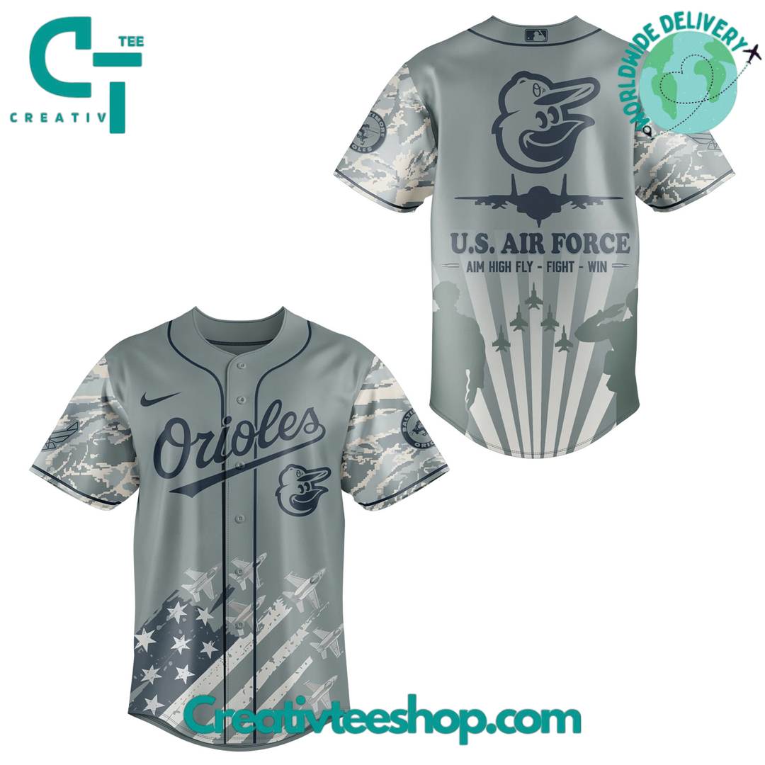 Baltimore Orioles X Veteran Us Air Force 2025 Special Grey Camo Baseball Jersey - Image 2