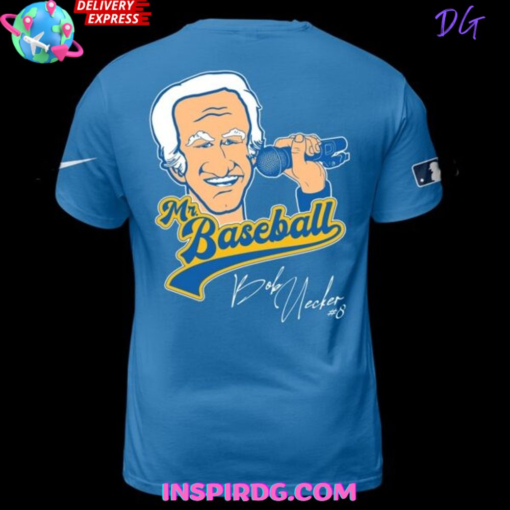 Baseball Hall Of Famer Bob Uecker Blue T-Shirt - Image 3
