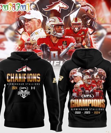 Birmingham Stallions Back To Back Ufl Champions 2024 All Over Print Hoodie