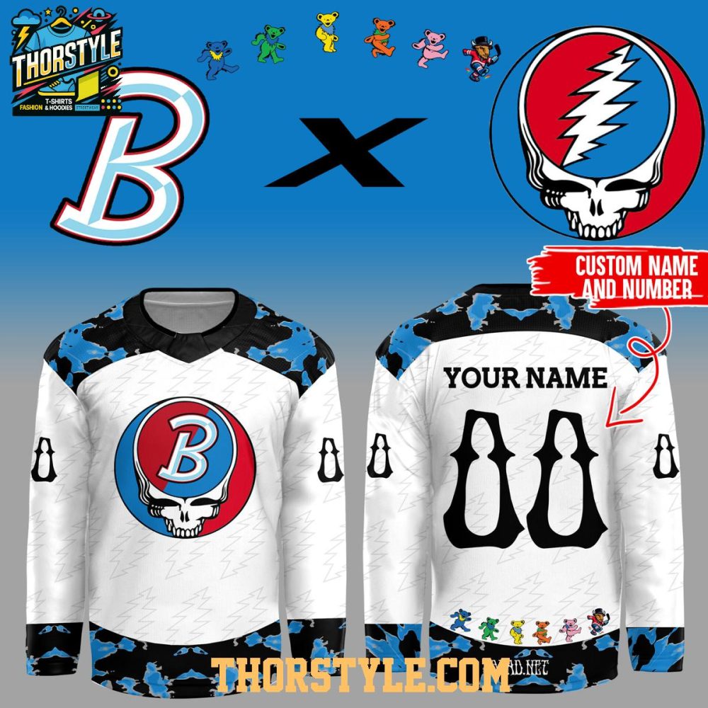 Bloomington Bison X Grateful Dead Night 2026 Personalized Hockey Jersey