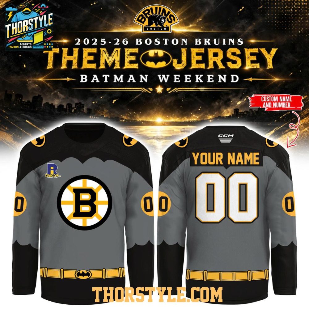 Boston Bruins Batman Night 2026 Personalized Hockey Jersey - Image 3