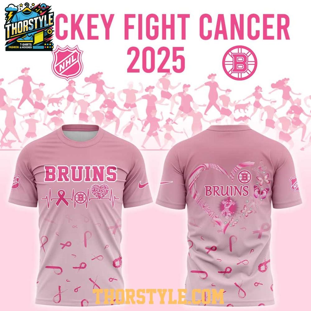 Boston Bruins Breast Cancer Awareness Month 2025 October Fighting Hoodie T-Shirt - Image 4