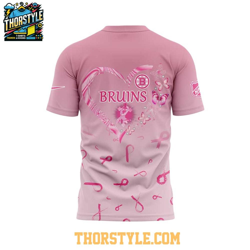 Boston Bruins Breast Cancer Awareness Month 2025 October Fighting Hoodie T-Shirt - Image 6