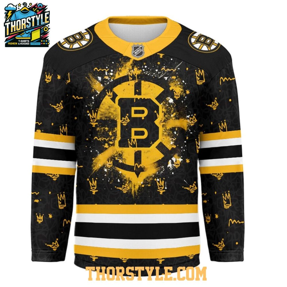 Boston Bruins Graffiti For Life 2025 Personalized Hockey Jersey - Image 2