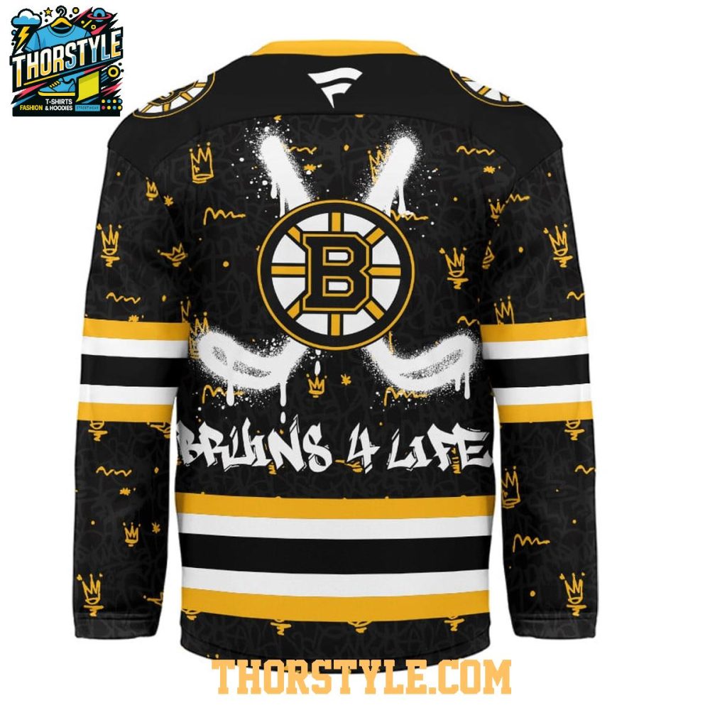 Boston Bruins Graffiti For Life 2025 Personalized Hockey Jersey - Image 3