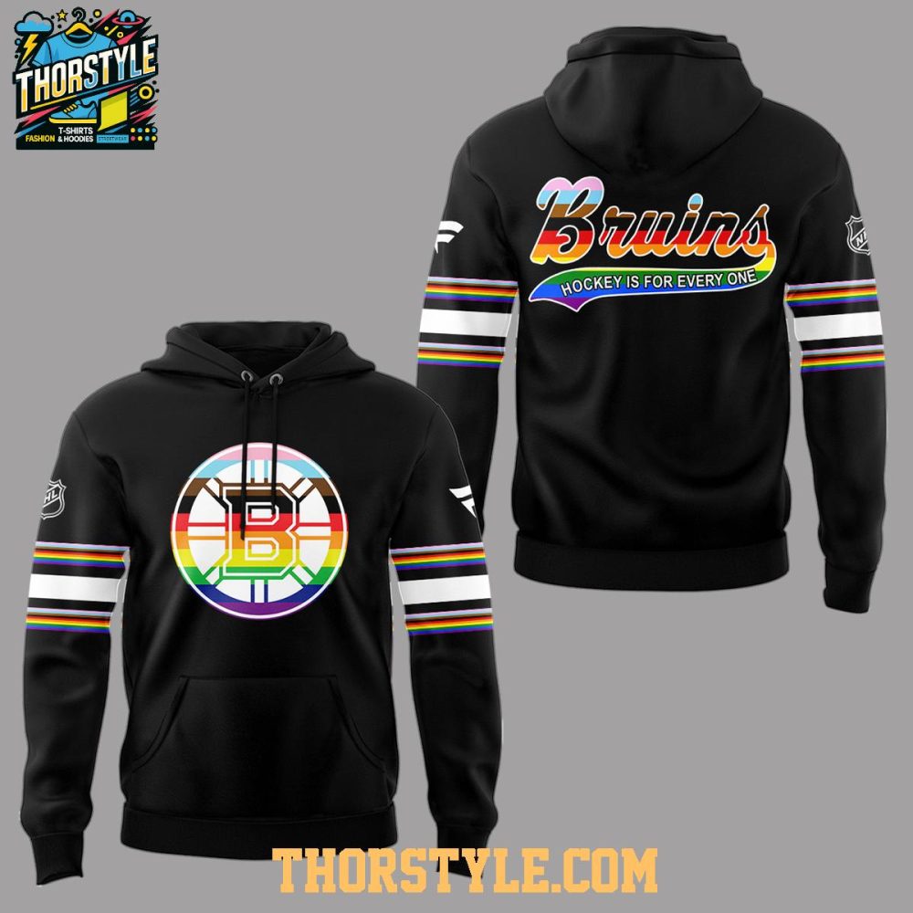 Boston Bruins Pride Night 2026 Hockey For Everyone Hoodie T-Shirt - Image 2