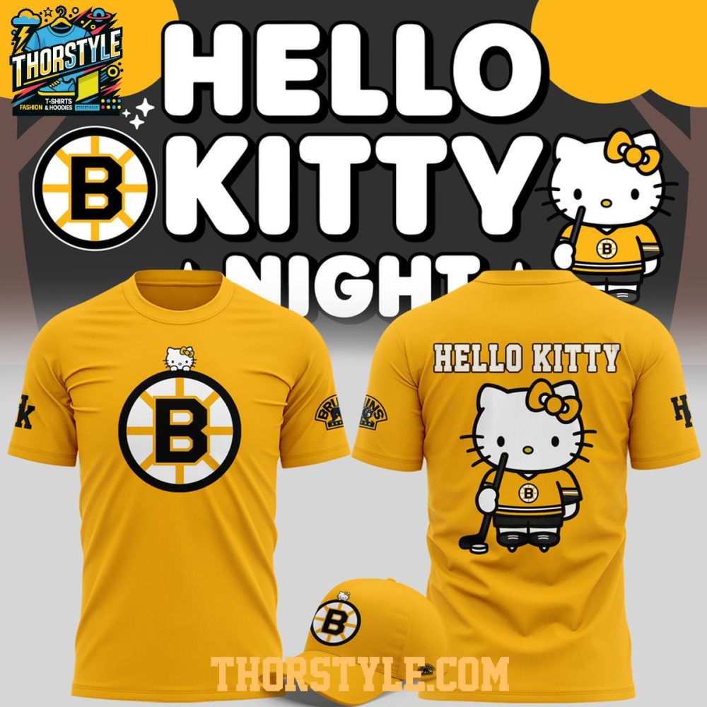 Boston Bruins X Hello Kitty Night 2026 Celebration Hoodie T-Shirt - Image 3