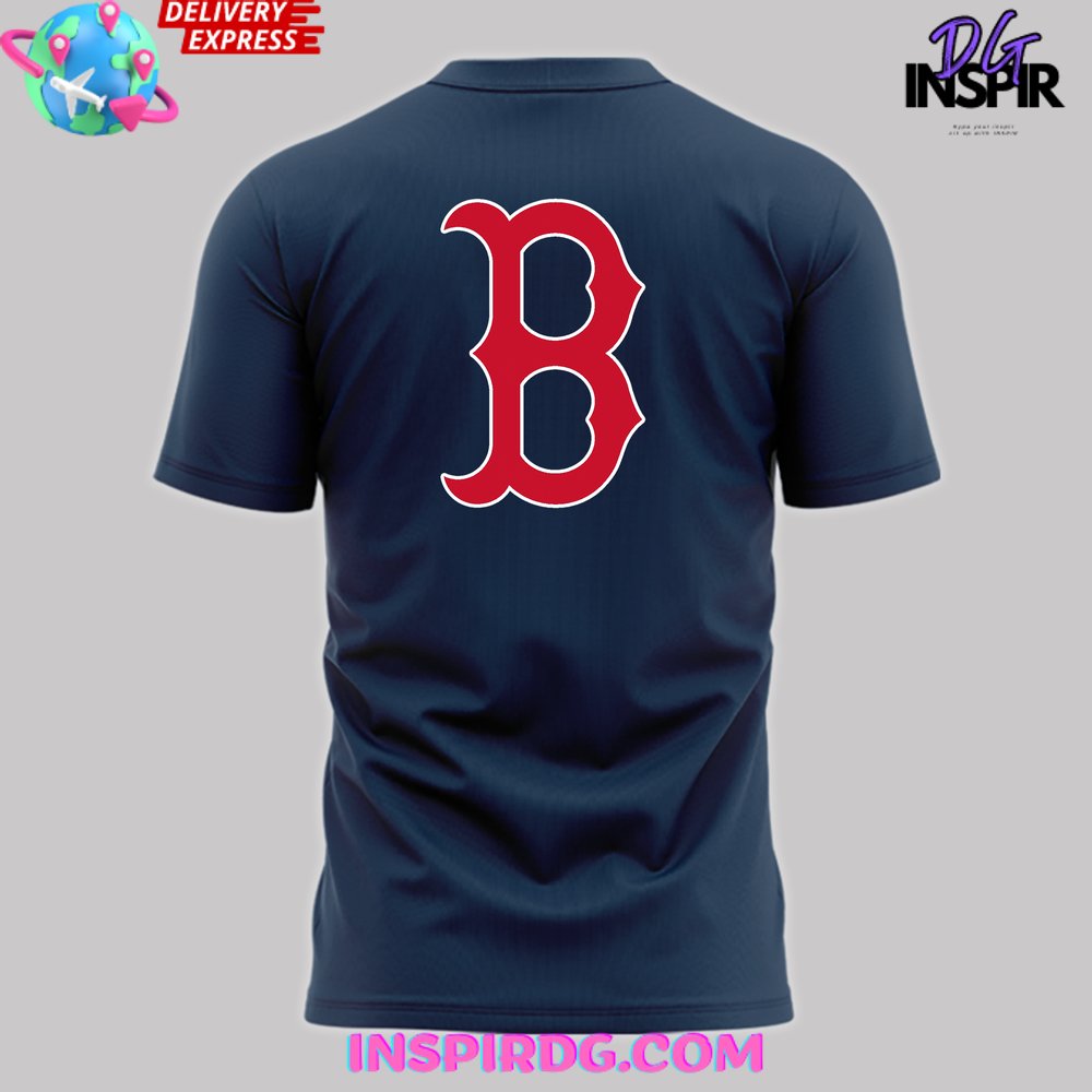 Boston Red Sox Baseball Classic Navy Blue T-Shirt - Image 3