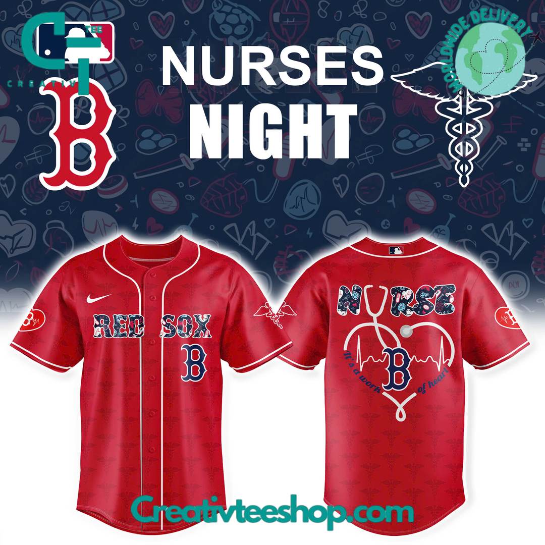 Boston Red Sox X Nurses Night Special Baseball Jersey - Image 3