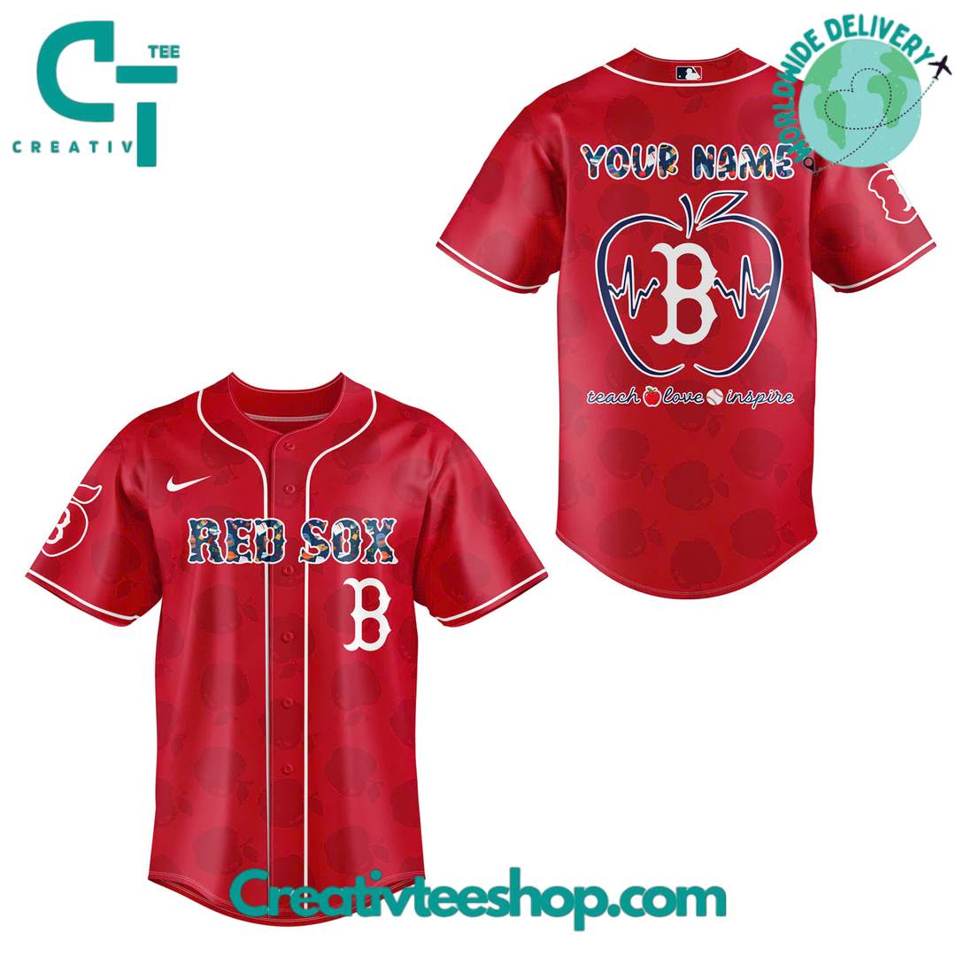 Boston Red Sox X Teacher Appreciation Personalized Baseball Jersey - Image 4