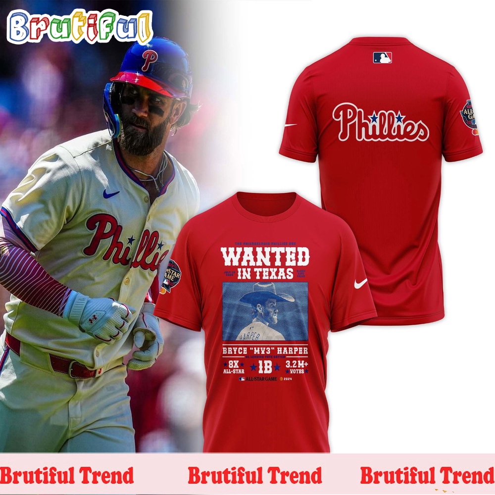 Bryce Harper Philadelphia Phillies 2024 Mlb 8X All-Star Game 3D Shirt