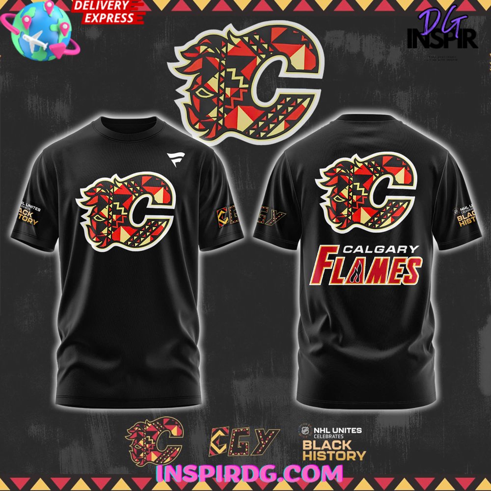 Calgary Flames Black History Month 2025 T-Shirt