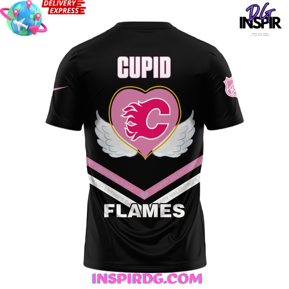 Calgary Flames Happy Valentine 2025 T-Shirt - Image 3