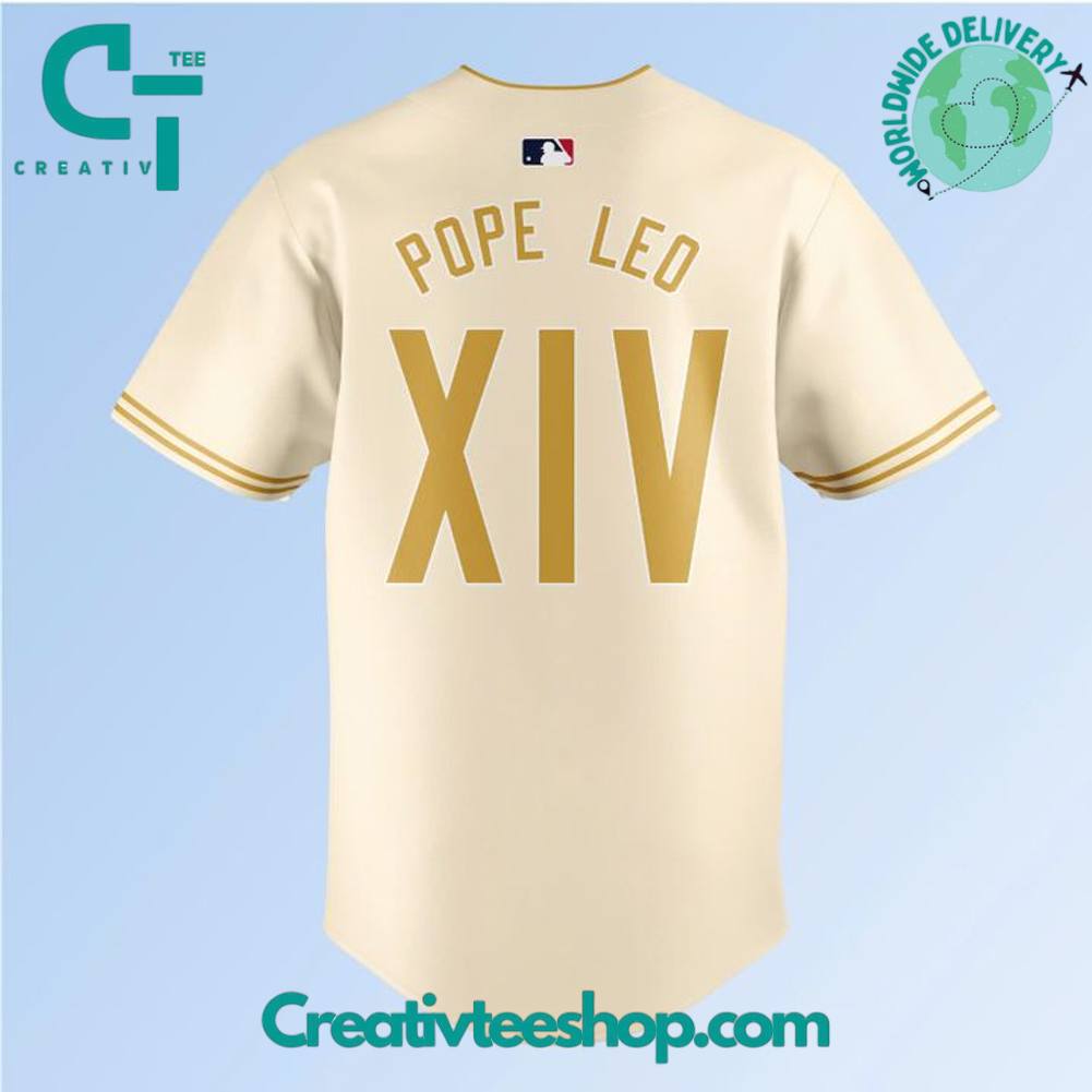 Chicago Cubs Pope Leo Xiv Vantican Logo Baseball Jersey - Image 3