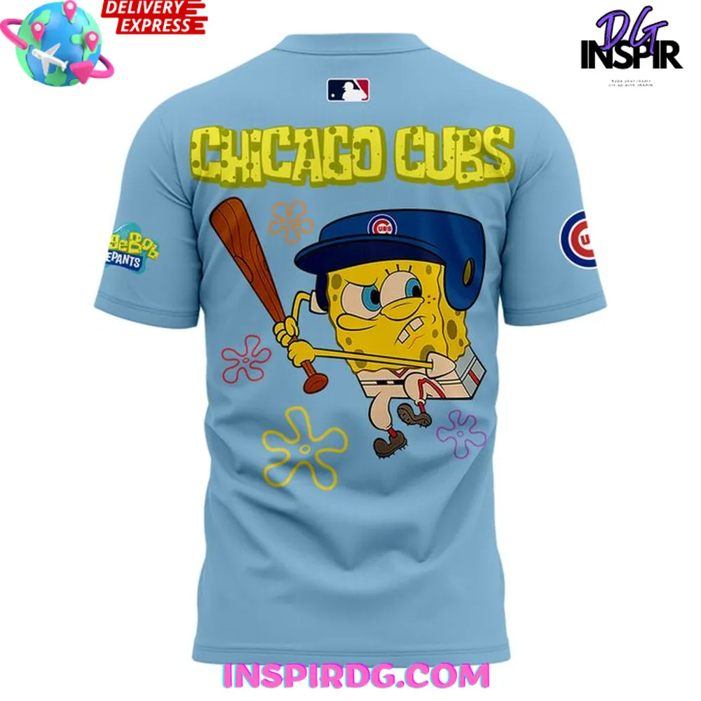Chicago Cubs Spongebob Squarepants 2025 T-Shirt - Image 3