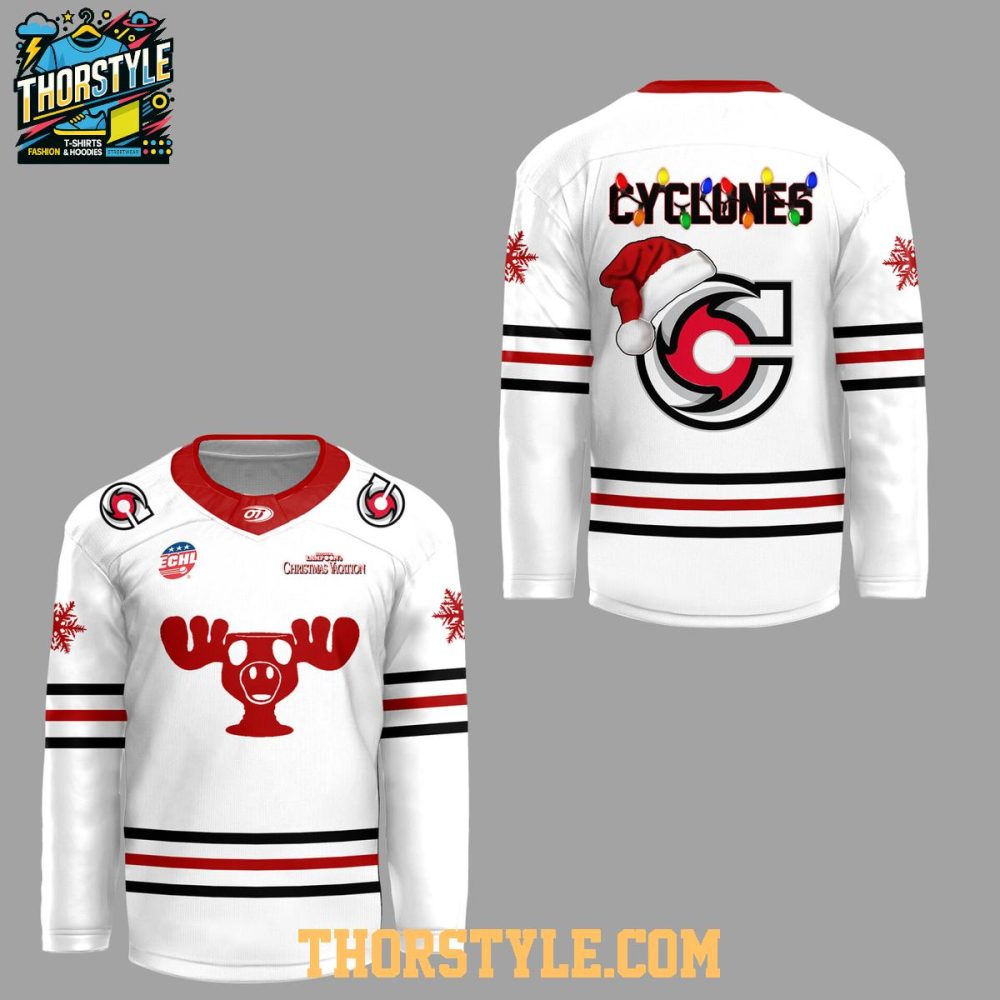 Cincinnati Cyclones Christmas Holiday Reindeer 2025 Personalized Hockey Jersey - Image 2