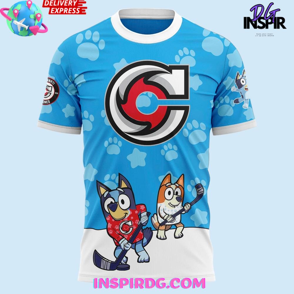 Cincinnati Cyclones X Bluey Night 2025 Special T-Shirt - Image 2