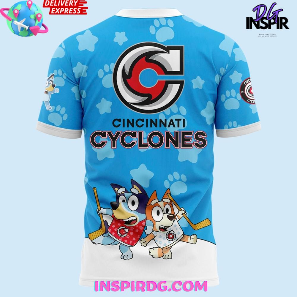 Cincinnati Cyclones X Bluey Night 2025 Special T-Shirt - Image 3