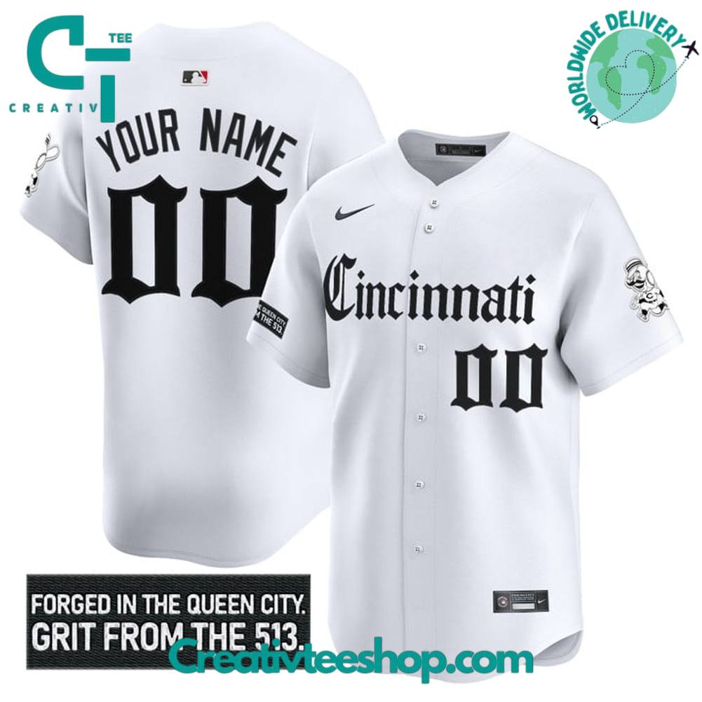 Cincinnati Reds 'Gothic Queen City Edition' Personalized Baseball Jersey - Image 2