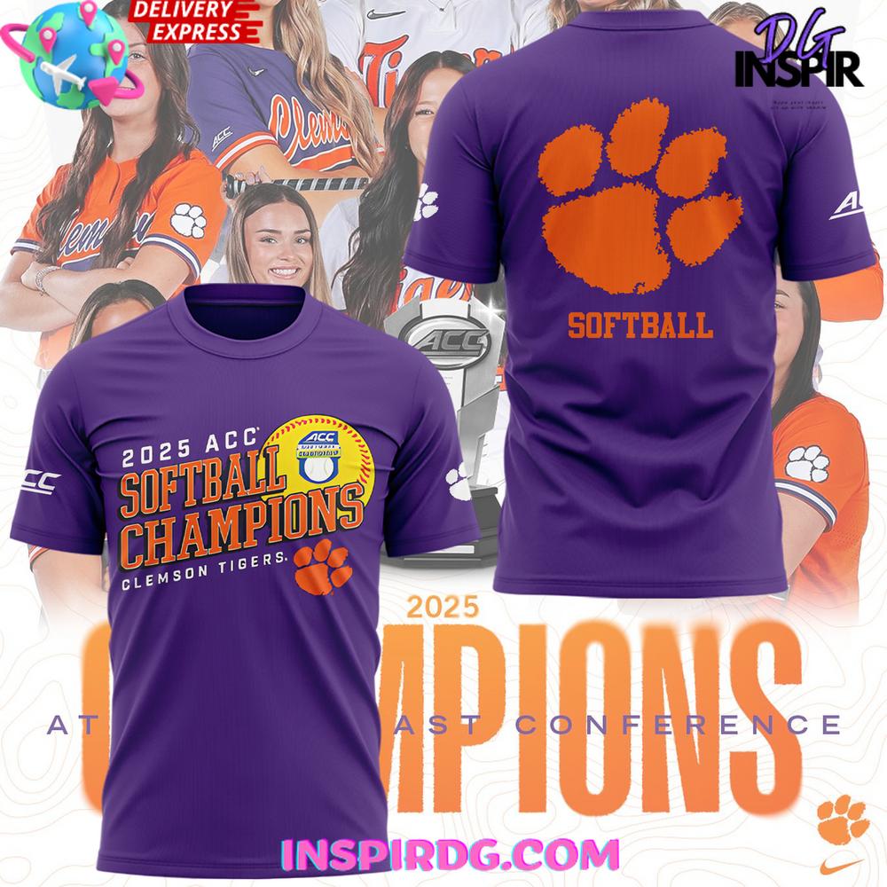 Clemson Tigers 2025 Acc Softball Conference Tournament Champions T-Shirt