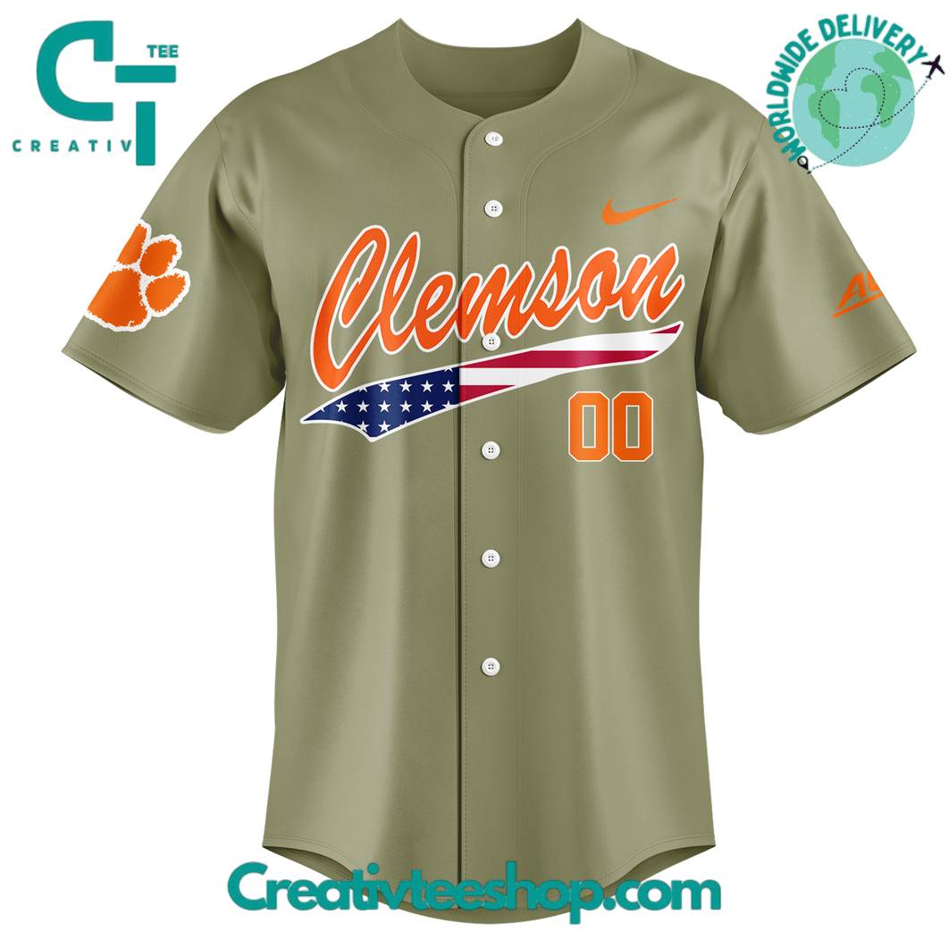 Clemson Tigers Baseball Military Appreciation Baseball Jersey - Image 2