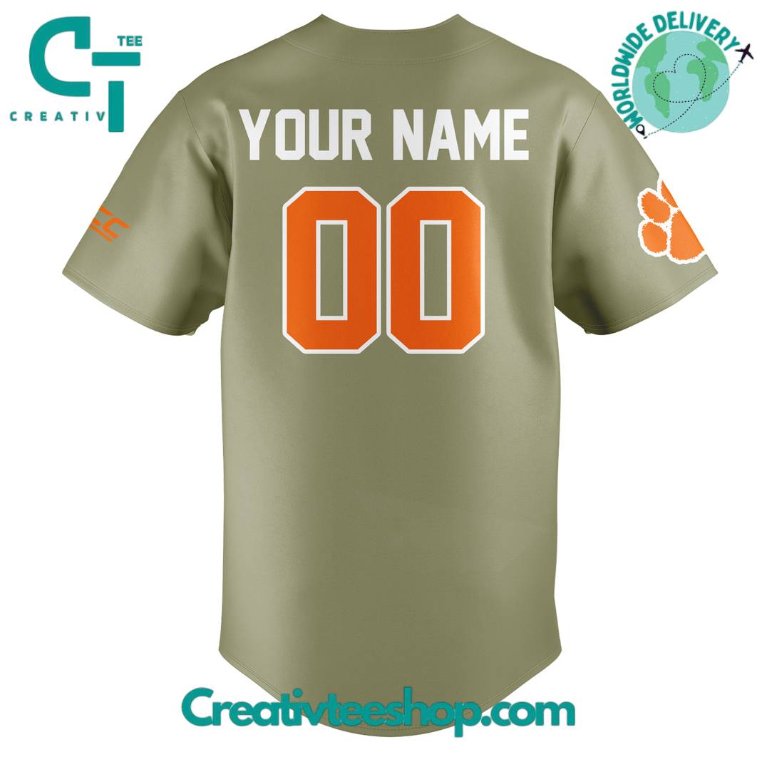 Clemson Tigers Baseball Military Appreciation Baseball Jersey - Image 3