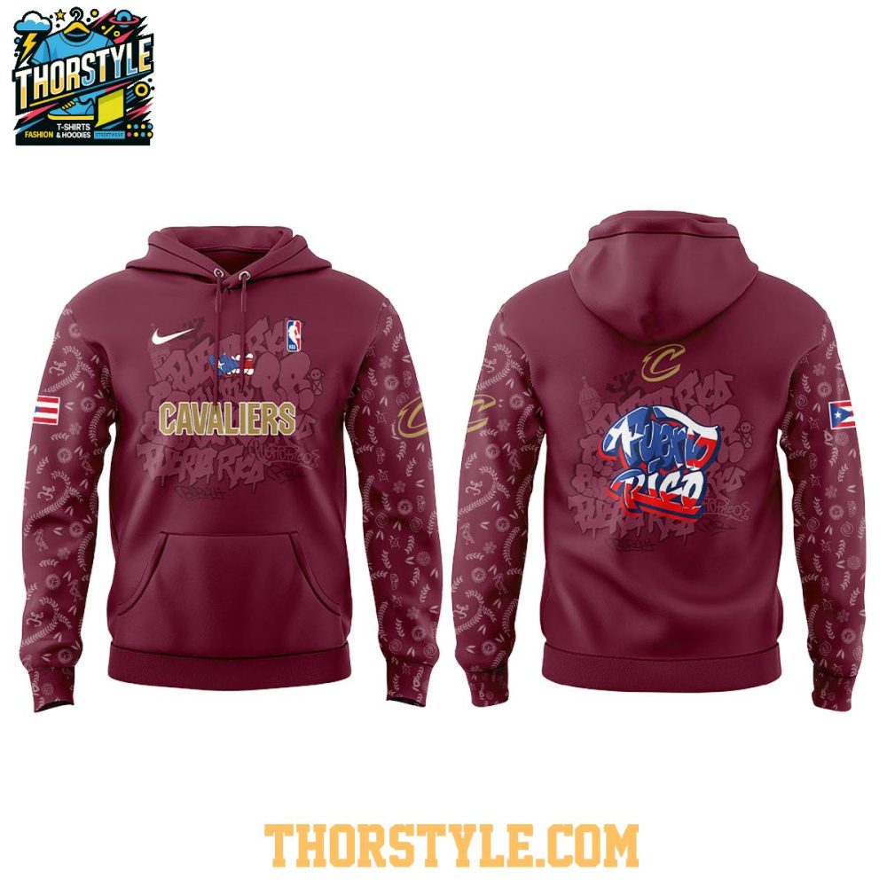 Cleveland Cavaliers Puerto Rican Heritage Root And Culture 2025 Hoodie T-Shirt - Image 2
