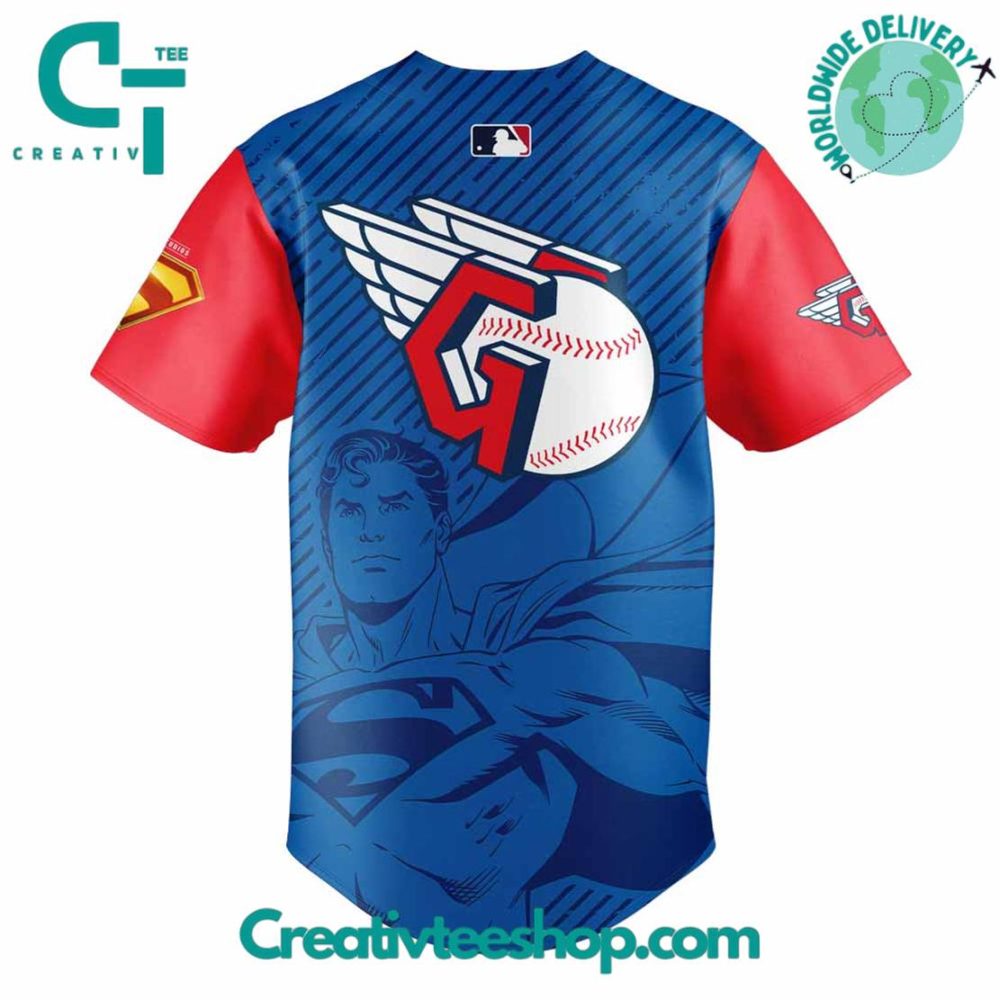 Cleveland Guardians Dc'S Superman Night Baseball Jersey - Image 3
