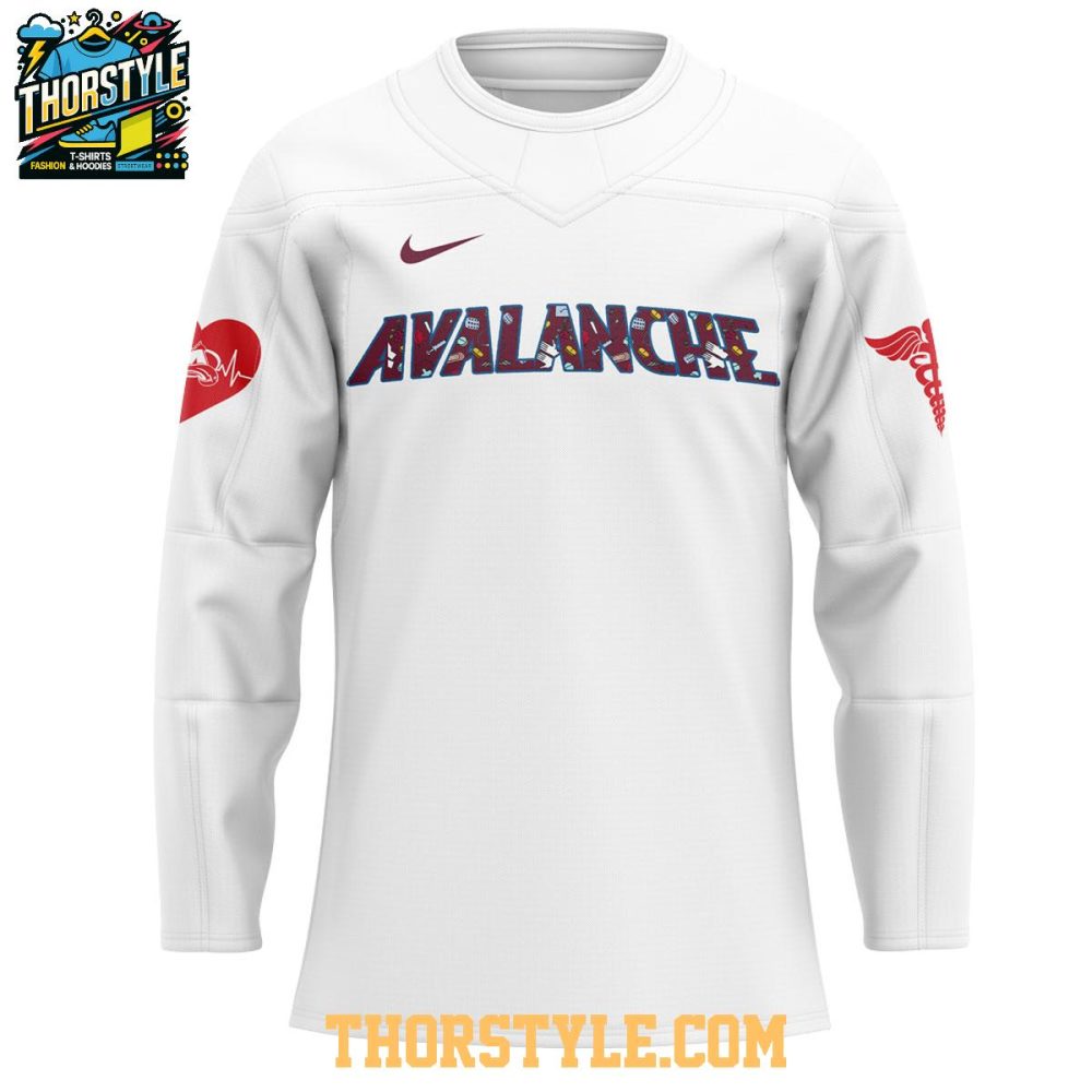 Colorado Avalanche Nurses Appreciation Work Of Heart 2025 Hockey Jersey - Image 2
