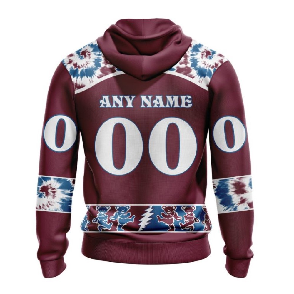 Customized Nhl Colorado Avalanche Hoodie Special Grateful Dead Skull All Over Print 3D Hoodie Unisex Hoodie Tshirt - Image 2