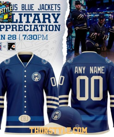 Columbus Blue Jackets 2026 Military Appreciation Personalized Hockey Jersey