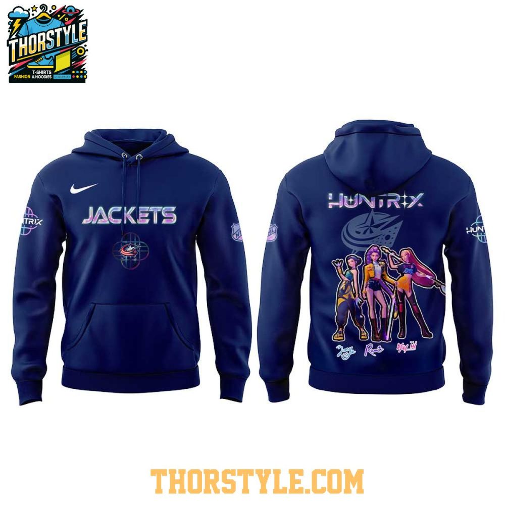 Columbus Blue Jackets Kpop Demon Hunters 2025 Takedown Hoodie T-Shirt - Image 2