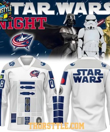 Columbus Blue Jackets R2-D2 Star Wars Night 2026 Personalized Hockey Jersey