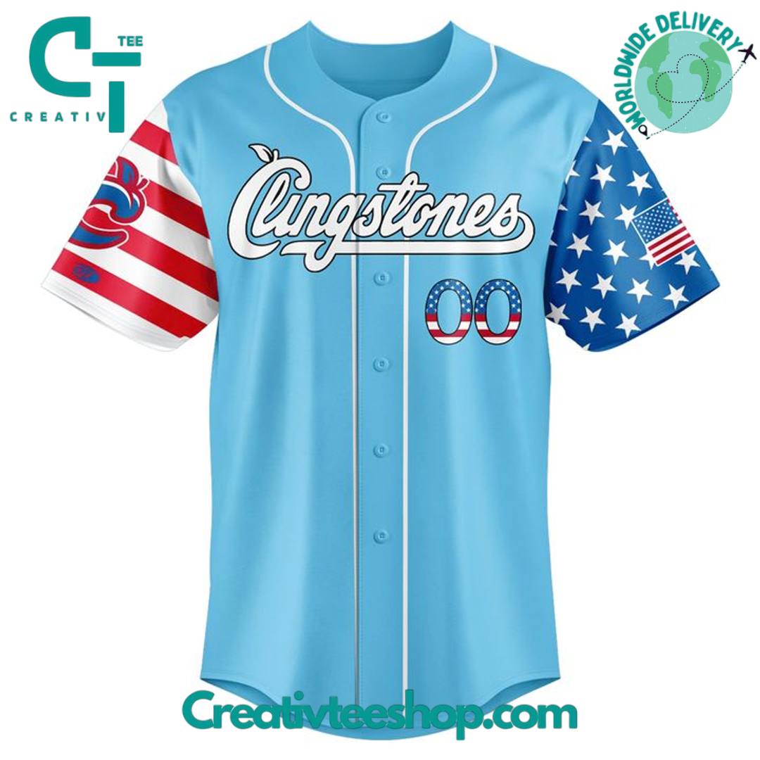 Columbus Clingstones X 4Th Of July Special Baseball Jersey - Image 2